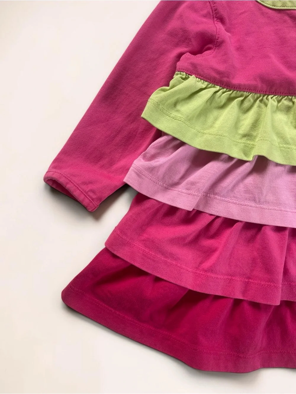HANNA ANDERSSON VGUC Ombré Colorblock Long Sleeve Ruffle Dress